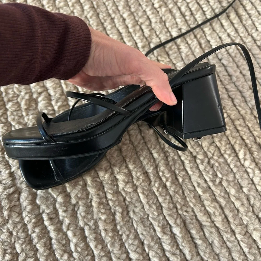 JEFFREY CAMPBELL Orchid Ankle Strap Sandal In Black Size 7 - Picture 4 of 9